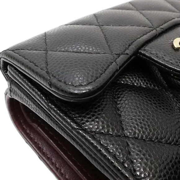CHANEL Black Caviar Leather Logo Wallet - Picture 4 of 10
